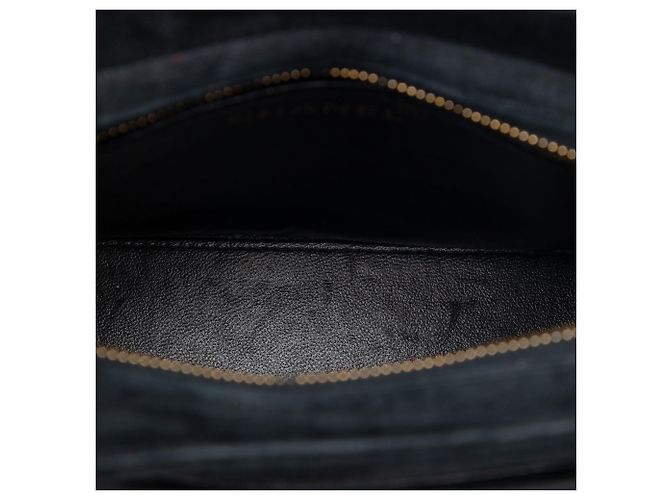 Borsa a mano Chanel in scamosciato nero con logo - vista 4