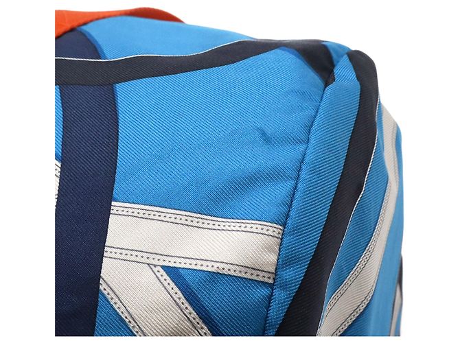 Duffle Borsa Duffel Blue Hermès in seta e Barenia Cavalcadour Airsilk 38 - vista 6