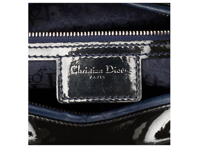 Borsa Lady Dior Large in vernice Cannage nero - vista 5