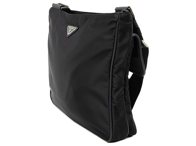 Borsa a tracolla Black Prada Saffiano Trimmed Tessuto Zip Top Nero - vista 2