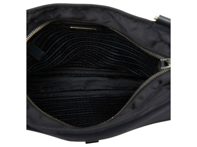 Borsa a tracolla Black Prada Saffiano Trimmed Tessuto Zip Top Nero - vista 4