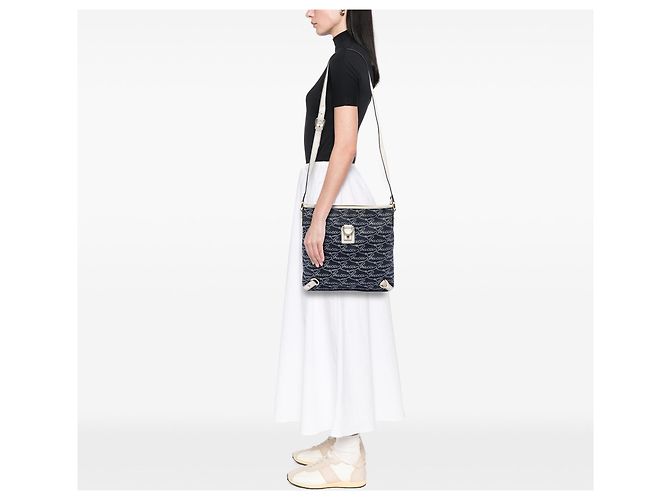 Bolsa transversal Abbey D Ring em denim azul Gucci 85th Anniversary - vista 5