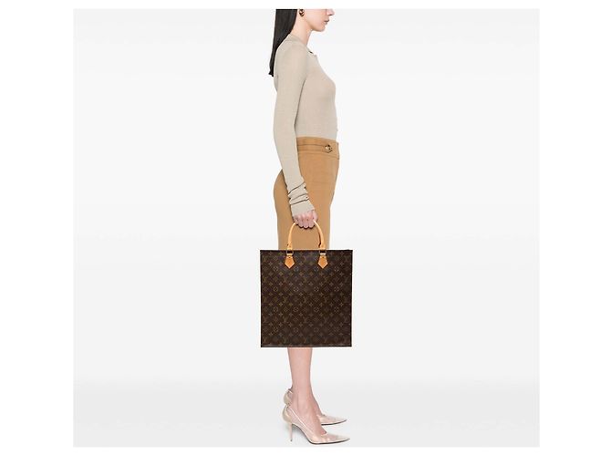 Borsa Tote Louis Vuitton Monogram Sac Plat marrone - vista 7