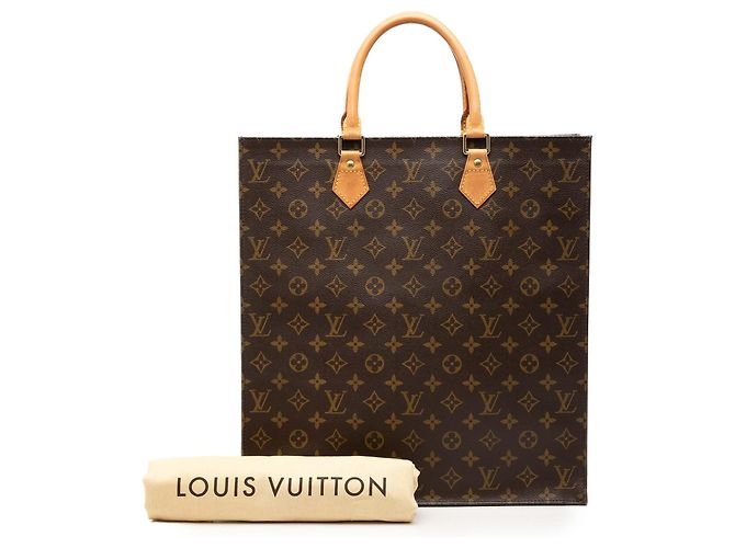 Borsa Tote Louis Vuitton Monogram Sac Plat marrone - vista 8