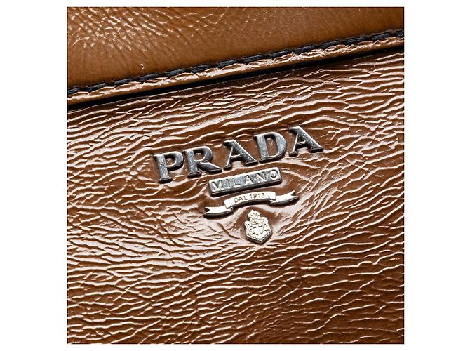 Brauner Prada Sfumato Vernice Naplak Frame Satchel - Ansicht 5
