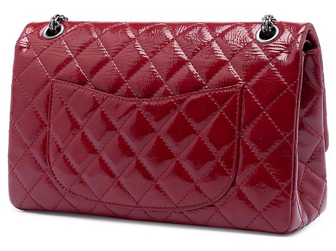 Borsa a tracolla Chanel Reissue 2.55 Double Flap 226 in vernice trapuntata rossa Rosso - vista 2