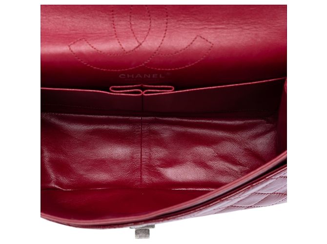 Borsa a tracolla Chanel Reissue 2.55 Double Flap 226 in vernice trapuntata rossa Rosso - vista 4