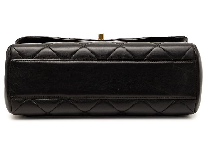 Borsa a tracolla Chanel Small Square Quilted Lambskin Straight Single Flap nera Nero - vista 3
