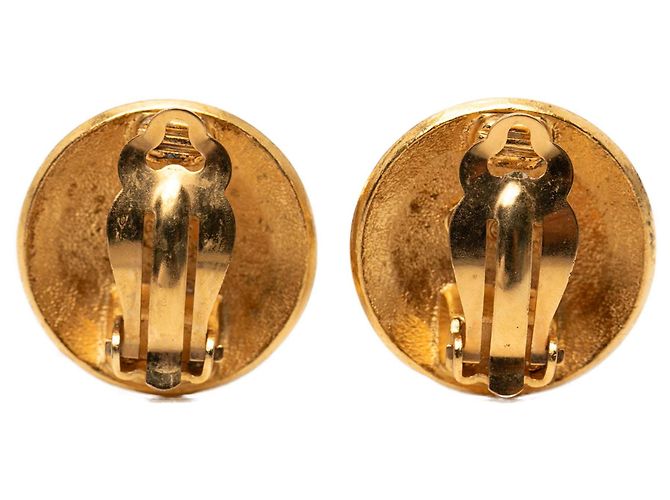 Orecchini a clip rotondi Chanel CC placcati oro D'oro - vista 2