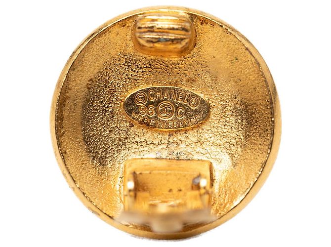 Orecchini a clip rotondi Chanel CC placcati oro D'oro - vista 4