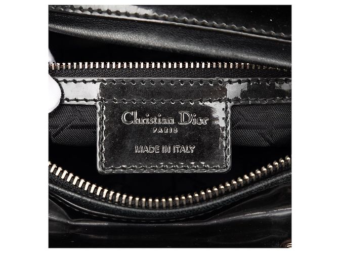 Borsa Dior Large Patent Cannage Lady Dior nera Nero - vista 5