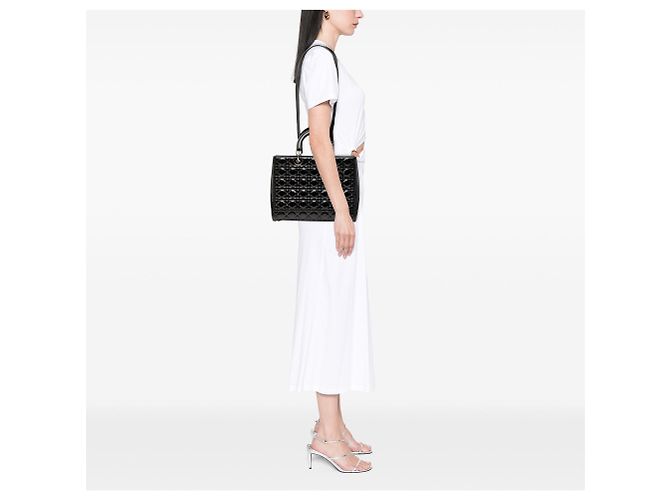 Borsa Dior Large Patent Cannage Lady Dior nera Nero - vista 7
