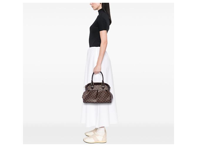 Borsa Louis Vuitton Damier Ebene Trevi PM marrone - vista 6