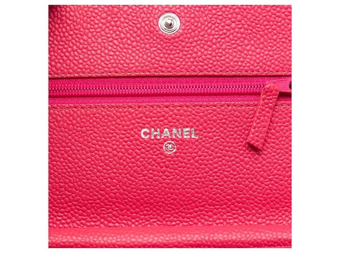 Borsa a tracolla Chanel Caviar Bicolor CC Wallet On Chain rosa - vista 5