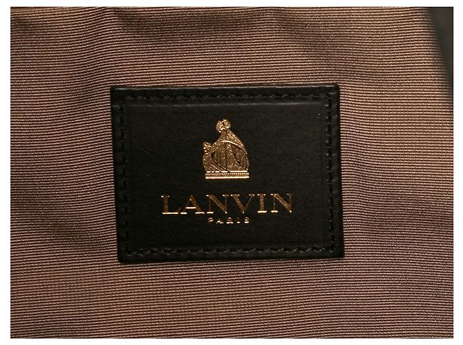 Clutch Lanvin in pelle nera e marrone e pelo di pony con stampa leopardata Nero - vista 4