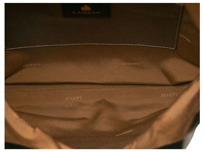 Clutch Lanvin in pelle nera e marrone e pelo di pony con stampa leopardata Nero - vista 5