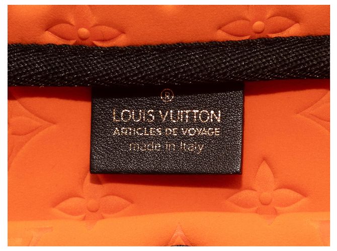 Tote MM in neoprene goffrato Louis Vuitton Arancione e Nero - vista 5