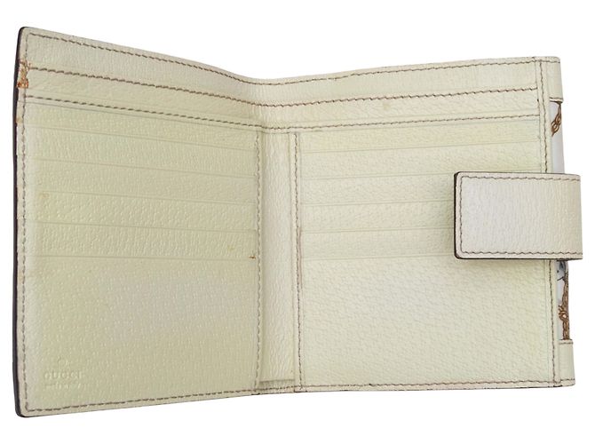 White & Multicolor Gucci Silk & Leather Charmy Wallet - view 3