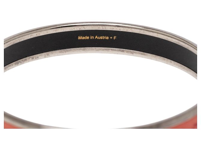 Bracciale in smalto stretto Orange Hermès Narrow Caleche 65 Arancione - vista 4