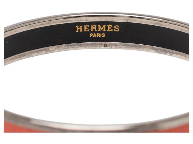 Bracciale in smalto stretto Orange Hermès Narrow Caleche 65 Arancione - vista 5