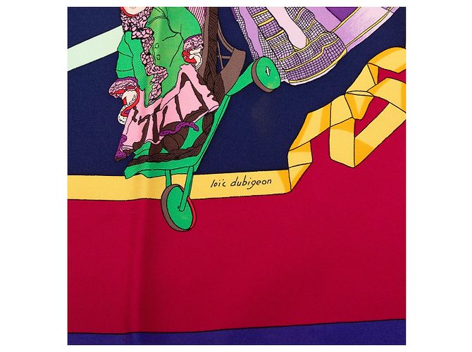 Sciarpa in seta blu Hermès Hello Dolly 90 Scarves - vista 5