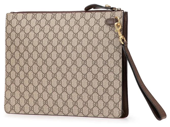 Clutch Gucci GG Supreme Web Butterfly marrone - vista 2