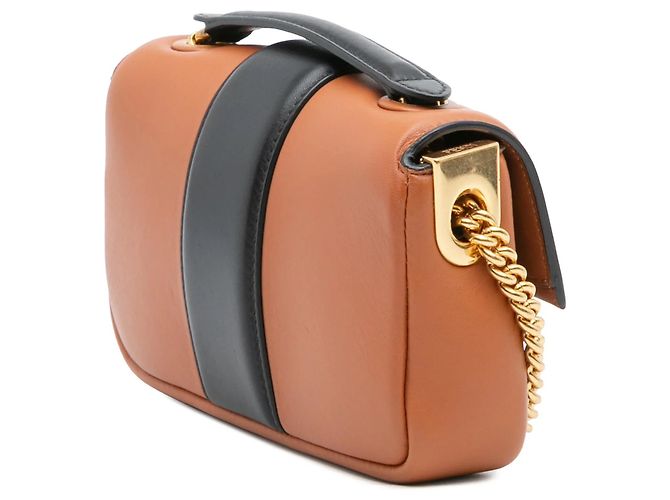 Borsa a tracolla Fendi Mini Bicolor Nappa Apolo Chain Baguette marrone - vista 2