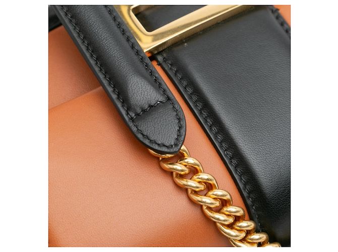 Borsa a tracolla Fendi Mini Bicolor Nappa Apolo Chain Baguette marrone - vista 9