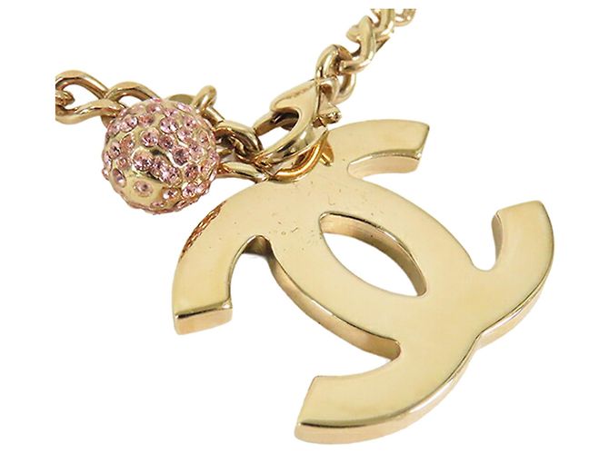 Bracciale charm CC con strass placcato oro Chanel Gold D'oro - vista 3