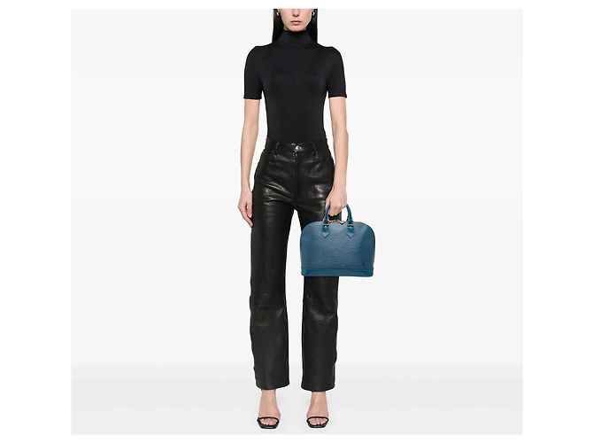 Borsa Louis Vuitton Epi Alma PM blu - vista 8