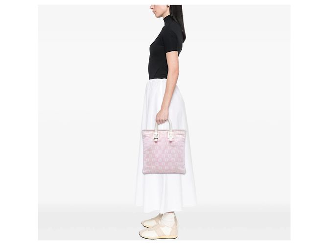 Tote in tela Anagram rosa LOEWE - vista 7