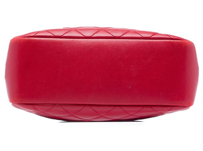 Rote Chanel Medium Quilted Lambskin Curvy Kosmetiktasche - Ansicht 3
