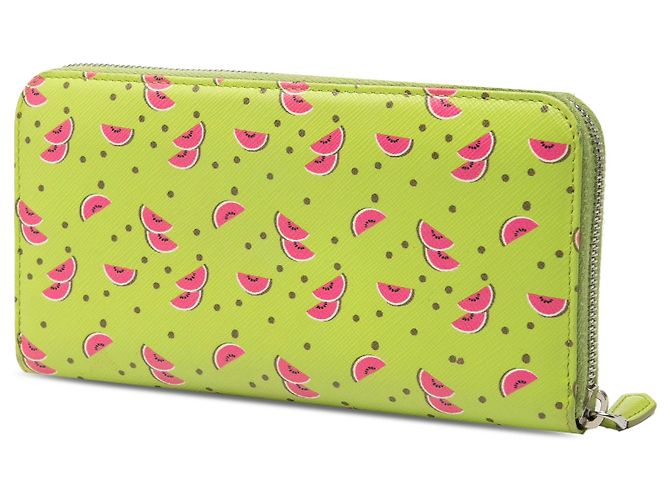 Grünes Prada Saffiano Watermelon Zip Around Long Wallet - Ansicht 2