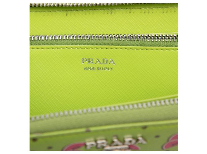 Grünes Prada Saffiano Watermelon Zip Around Long Wallet - Ansicht 5