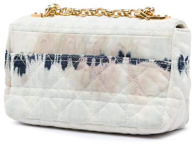 Piccola borsa a tracolla Dior Small Tie Dye Denim Caro bianca Bianco - vista 2