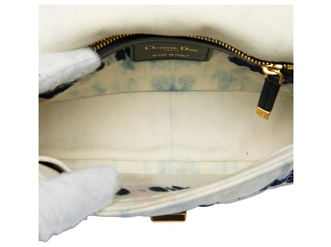 Piccola borsa a tracolla Dior Small Tie Dye Denim Caro bianca Bianco - vista 4