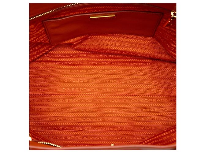 Borsa Tote Saffiano Open Convertible Prada arancione - vista 4