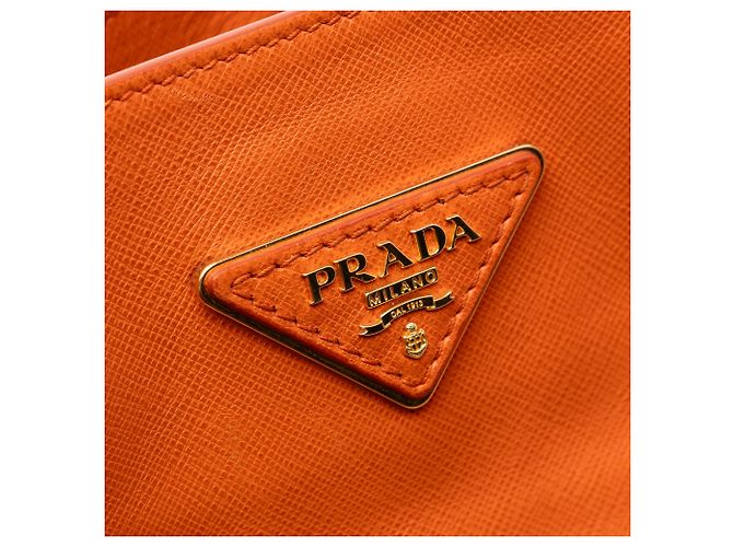 Borsa Tote Saffiano Open Convertible Prada arancione - vista 5