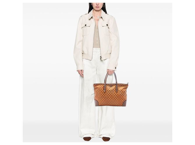 Tote Gucci GG Canvas Web Arancione - vista 6
