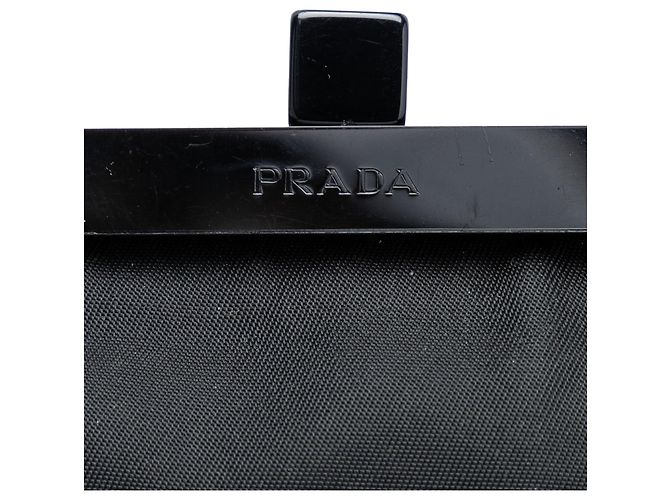 Borsa a tracolla con catena Prada Tessuto Kisslock Frame nera Nero - vista 5