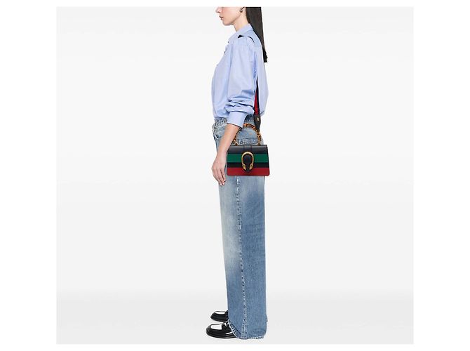 Borsa Dionysus Mini in vitello Web blu Gucci - vista 7