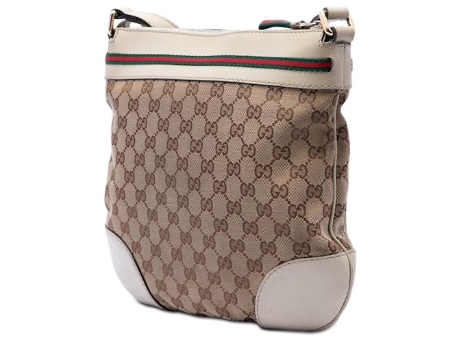 Borsa a tracolla Gucci GG Canvas Web beige - vista 2