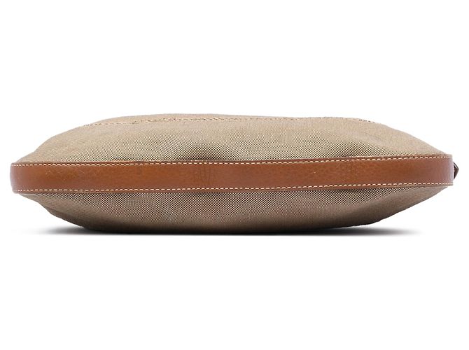 Borsa a tracolla Prada in tela Canapa beige con logo - vista 3