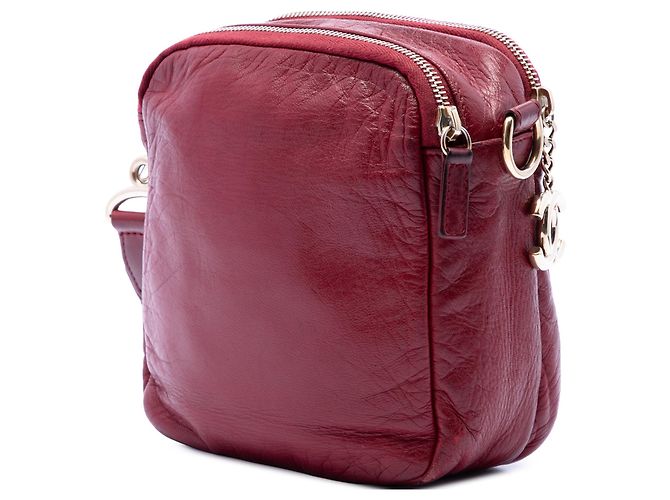 Borsa Camera Bag in jersey e pelle di agnello con scaglie CC rosso Chanel - vista 2