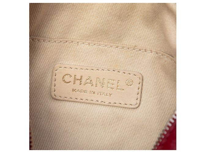 Borsa Camera Bag in jersey e pelle di agnello con scaglie CC rosso Chanel - vista 5