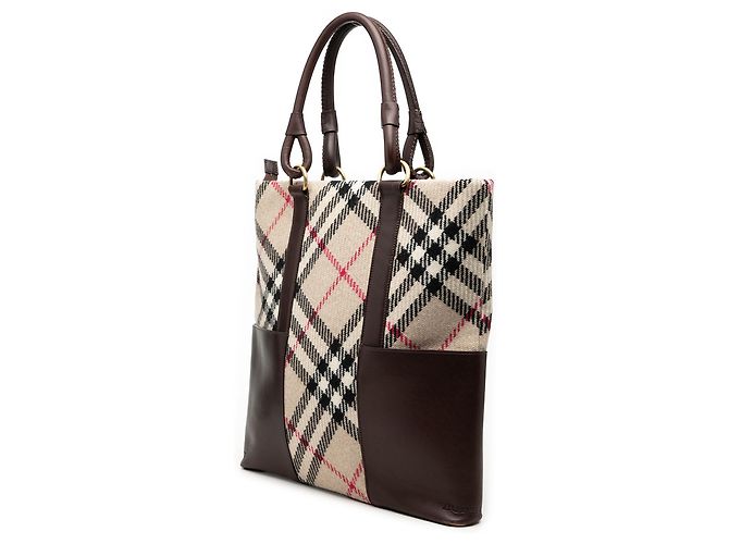 Tote in lana Burberry Supernova Check beige - vista 2