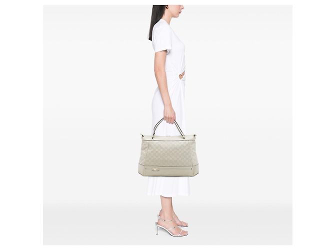 Borsa Gucci Guccissima Mayfair bianca Bianco - vista 6