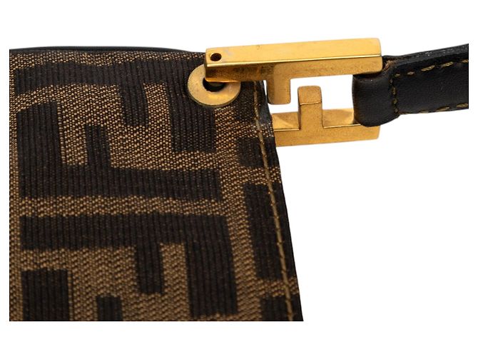 Borsa a tracolla in tela Zucca marrone Fendi - vista 6