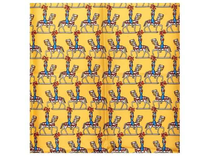 Sciarpa in seta Hermès Les Artificiers 90 blu - vista 2