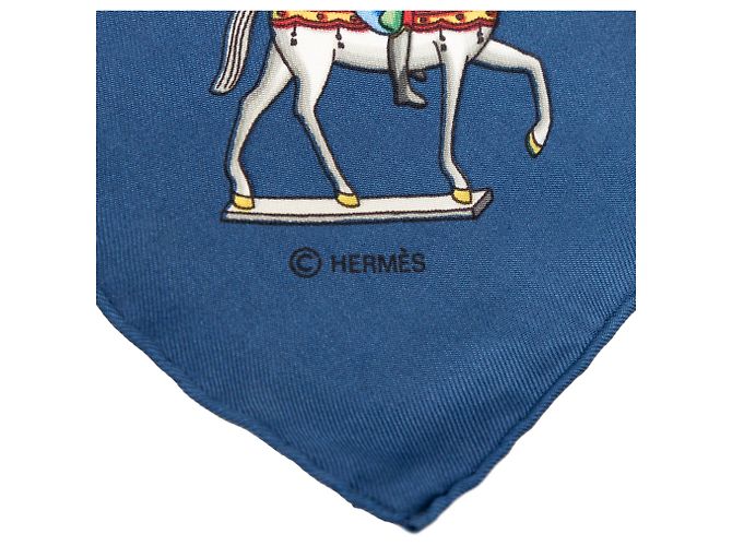 Sciarpa in seta Hermès Les Artificiers 90 blu - vista 5